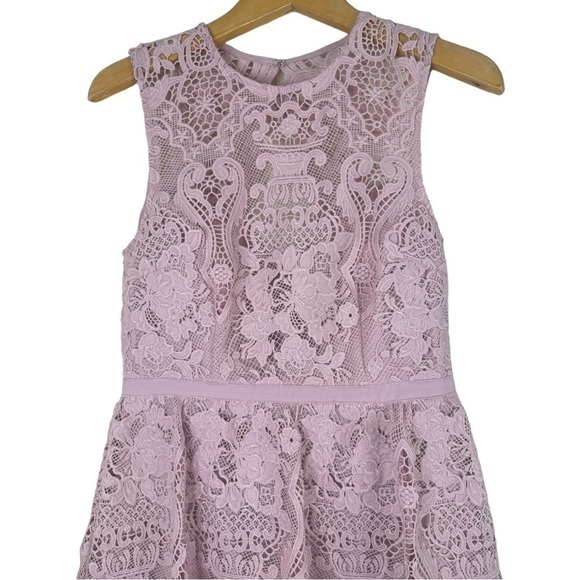 BHLDN Rosaline Mauve Lace Dress Medium NWOT Anthropologie Wedding Guest Cocktail - Picture 3 of 14